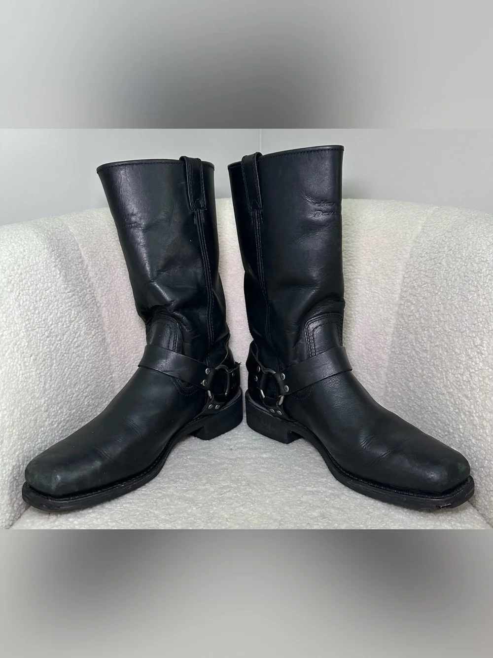 Vintage Harley-Davidson Harness Engineer Boots Black Leather Motorcycle Biker 11